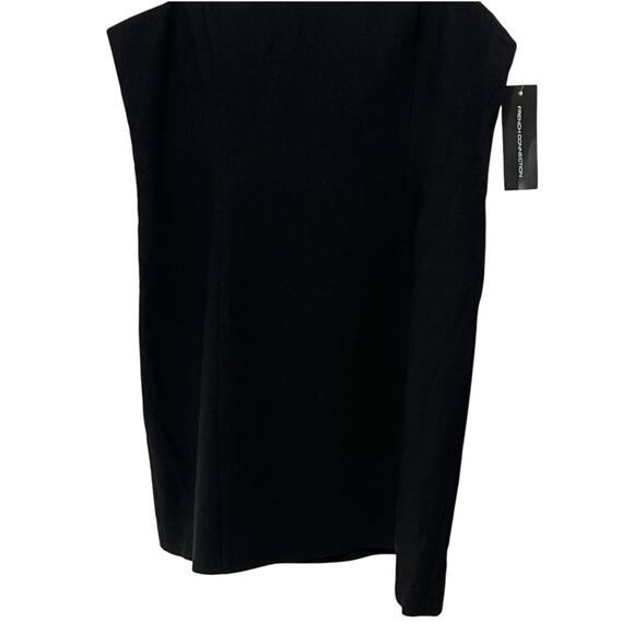 FRENCH CONNECTION WOMENS 12 CONTRAST MINI DRESS BLACK COCKTAIL PARTY TINY FLAW - Picture 8 of 13